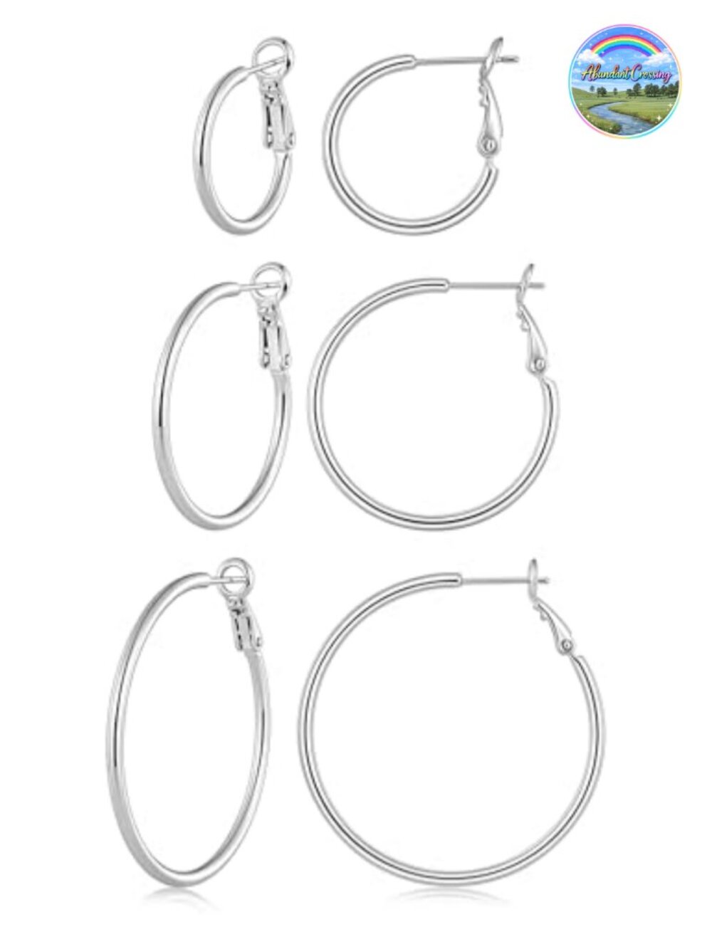 14K Gold Plated Thin Hoop Earrings Set 20/30/40MM Lightweight